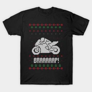 Merry Christmas Motorbike Xmas Gift Ugly T-Shirt